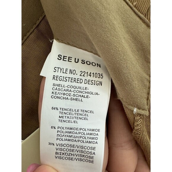 W. by Wantable Women's See U Soon Belted Tapered Pant tan khaki size 2 REF D84C - Picture 13 of 13
